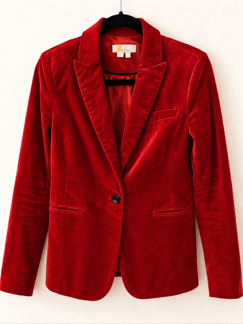 Boden Red Velvet Blazer – Women’s one button Blazer